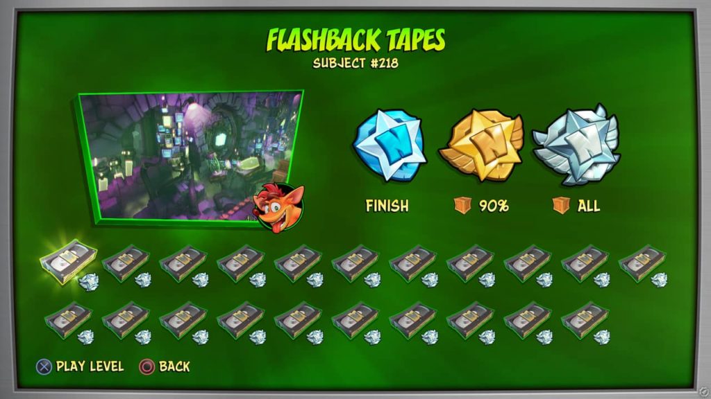 Crash Bandicoot 4 All Platinum Flashback tapes