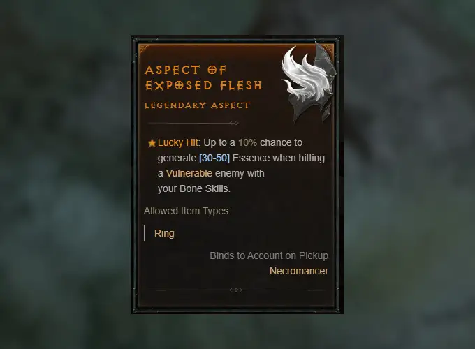 Aspect of Exposed Flesh location in diablo 4